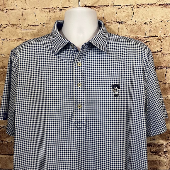 Donald Ross Sport Blue Check Short Sleeve Polo - Picture 2 of 9